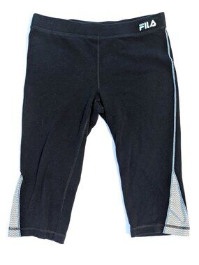 Black FILA Capri Leggings - Women's M - Athletic Yoga Workout Elastic Sport